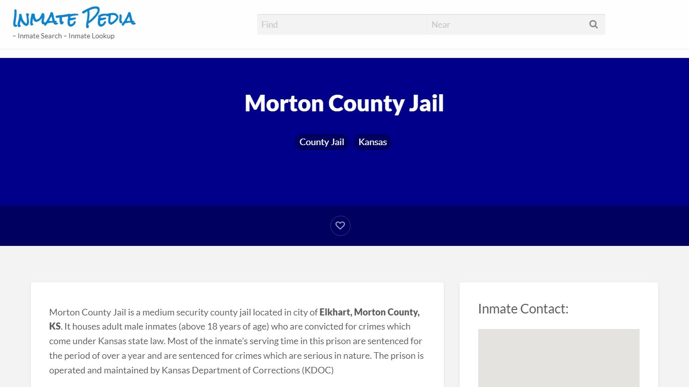 Morton County Jail – Inmate Pedia – Inmate Search – Inmate ...